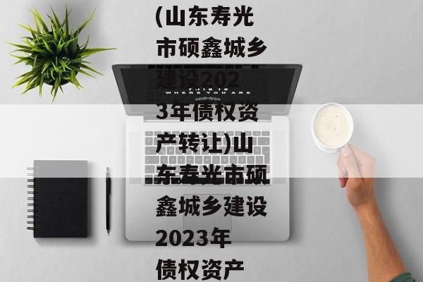 (山东寿光市硕鑫城乡建设2023年债权资产转让)山东寿光市硕鑫城乡建设2023年债权资产-第1张图片-信托定融返点网